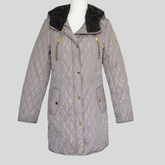 MICHAEL KORS Women's Long Quilted Coat Beige Size S - Picture 1 of 9